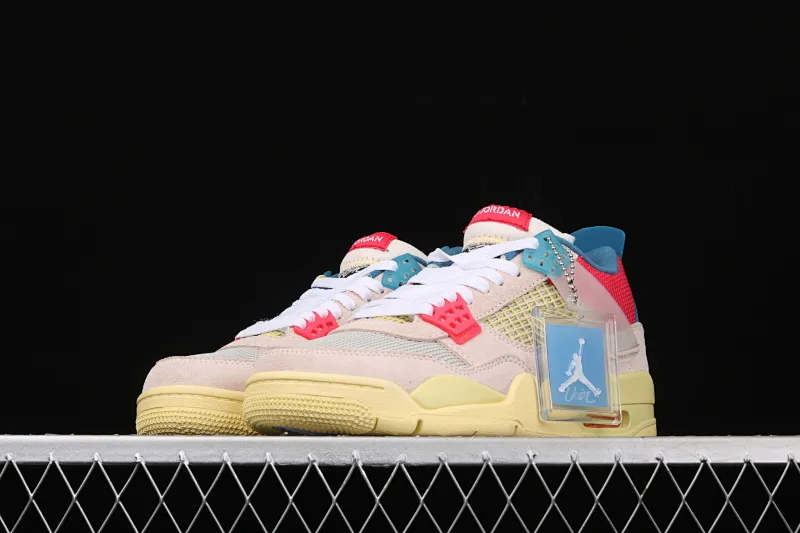 All categories Air Jordan Jordan series basketball shoes Air Jordan 4 G version Union LA x Air Jordan 4 Retro "Off Noir" AJ4 Joe 4 Union Pink Blue Knights DC9533-800